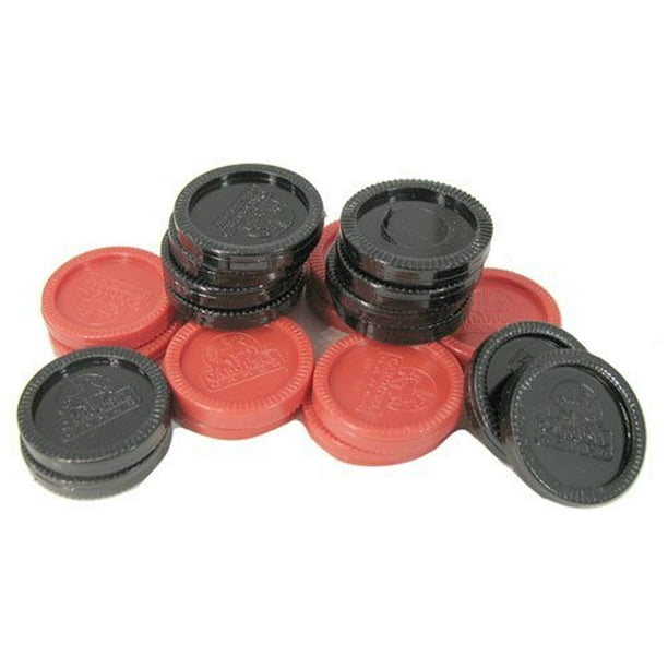 Set Of 4    3” Black Plastic Checker Pieces Replacement Pieces
